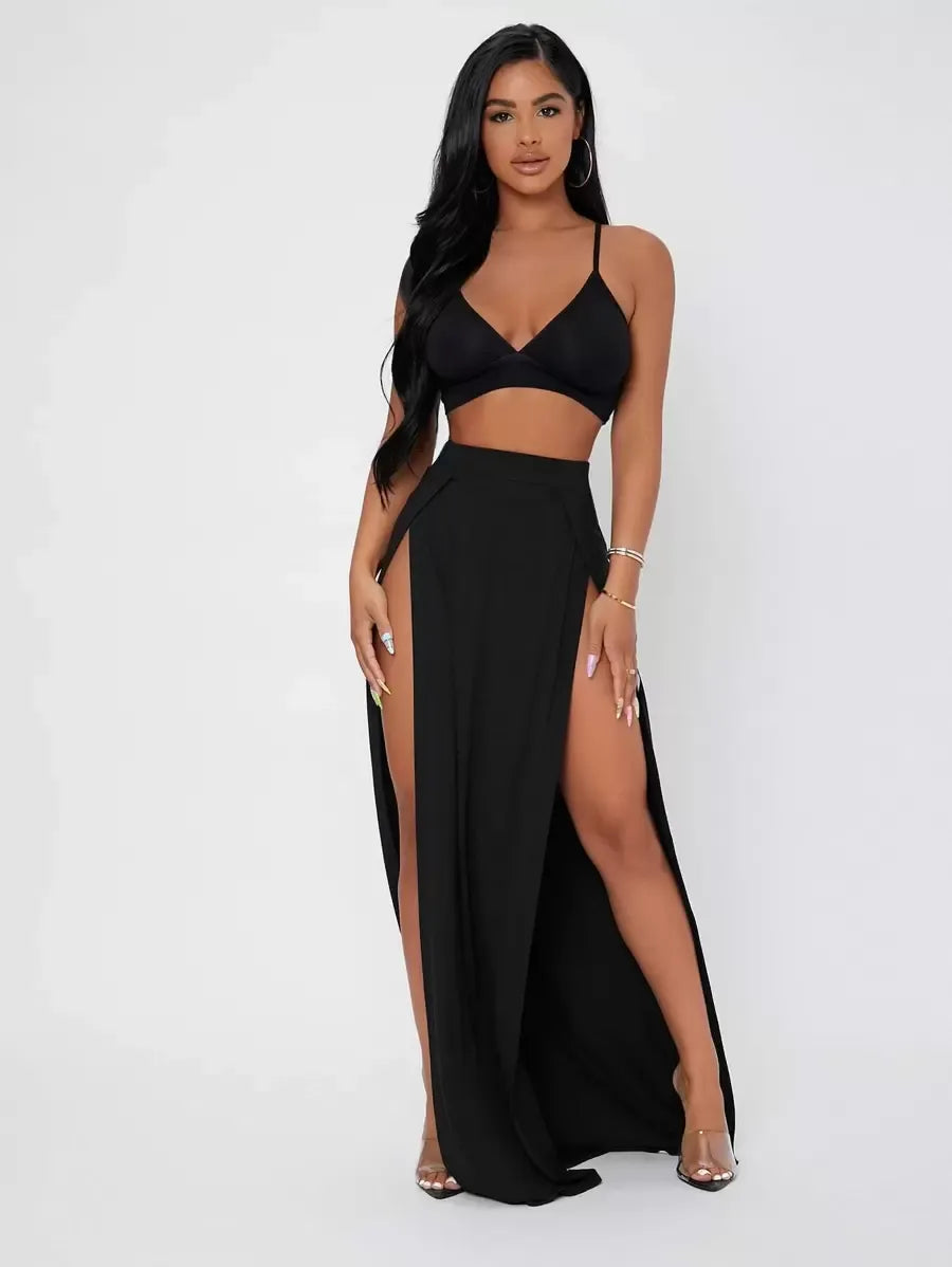 Conjunto Bralette & Falda Abertura
