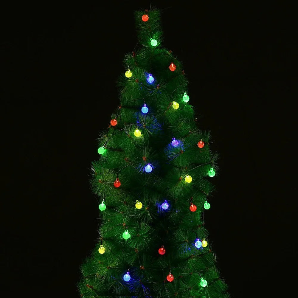 LED Solar Light String Outdoor Waterproof Christmas Decoration 200Led Crystal Ball Camping Fairy Garland Garden Party Lamp
