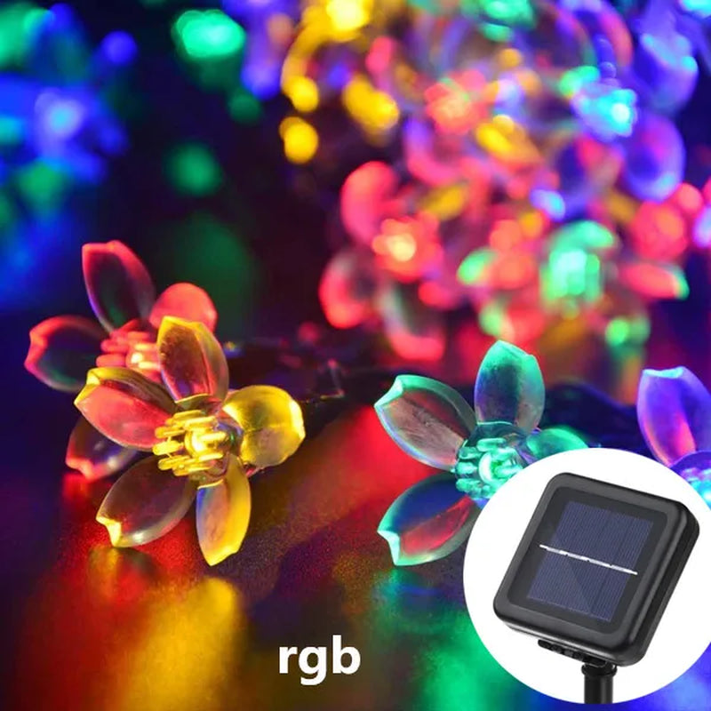 LED Solar Light String Outdoor Waterproof Christmas Decoration 200Led Crystal Ball Camping Fairy Garland Garden Party Lamp